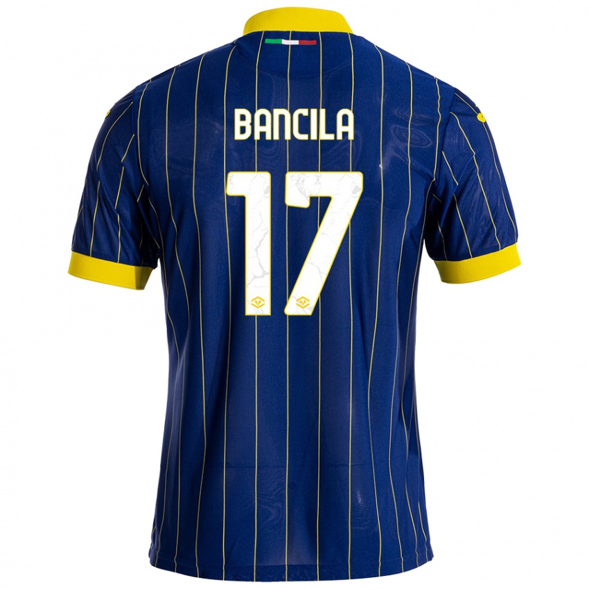 Niño Camiseta Darius Bancila #17 Azul Amarillo 1ª Equipación 2024/25 La Camisa Perú