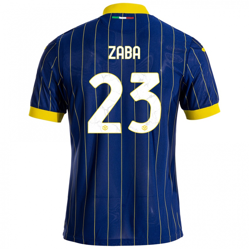 Niño Camiseta Nelson Zaba #23 Azul Amarillo 1ª Equipación 2024/25 La Camisa Perú