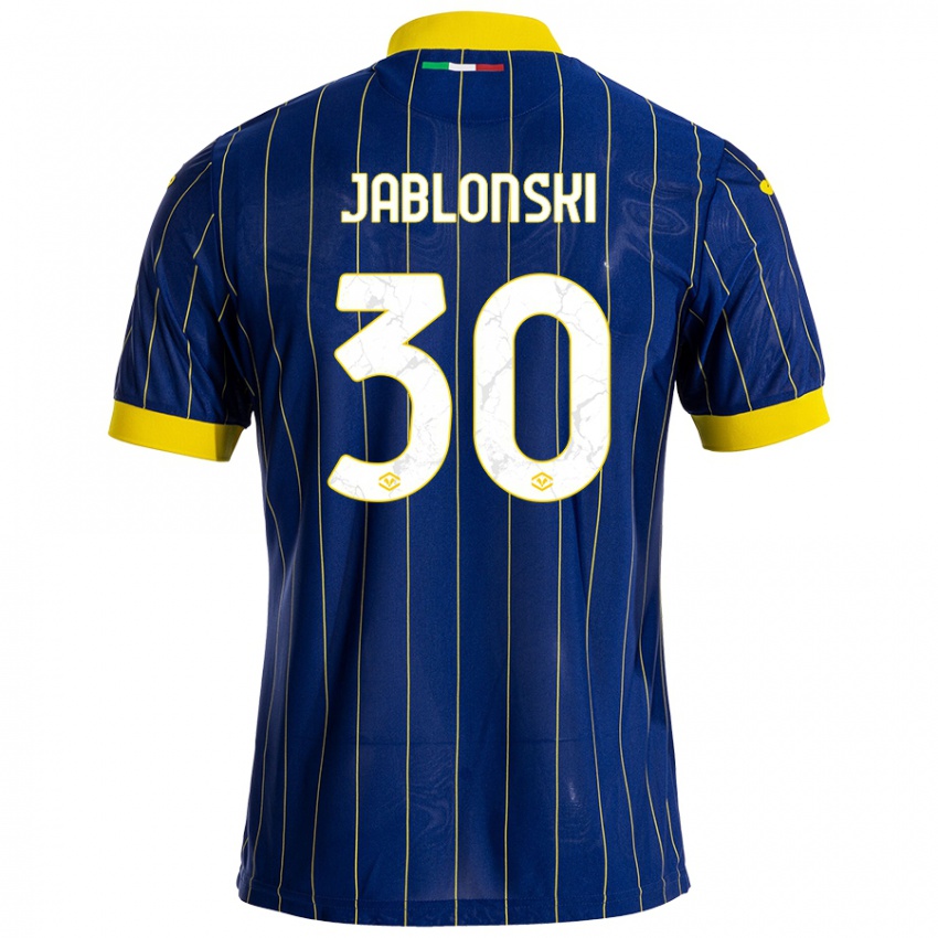 Niño Camiseta Darvin Jablonski #30 Azul Amarillo 1ª Equipación 2024/25 La Camisa Perú