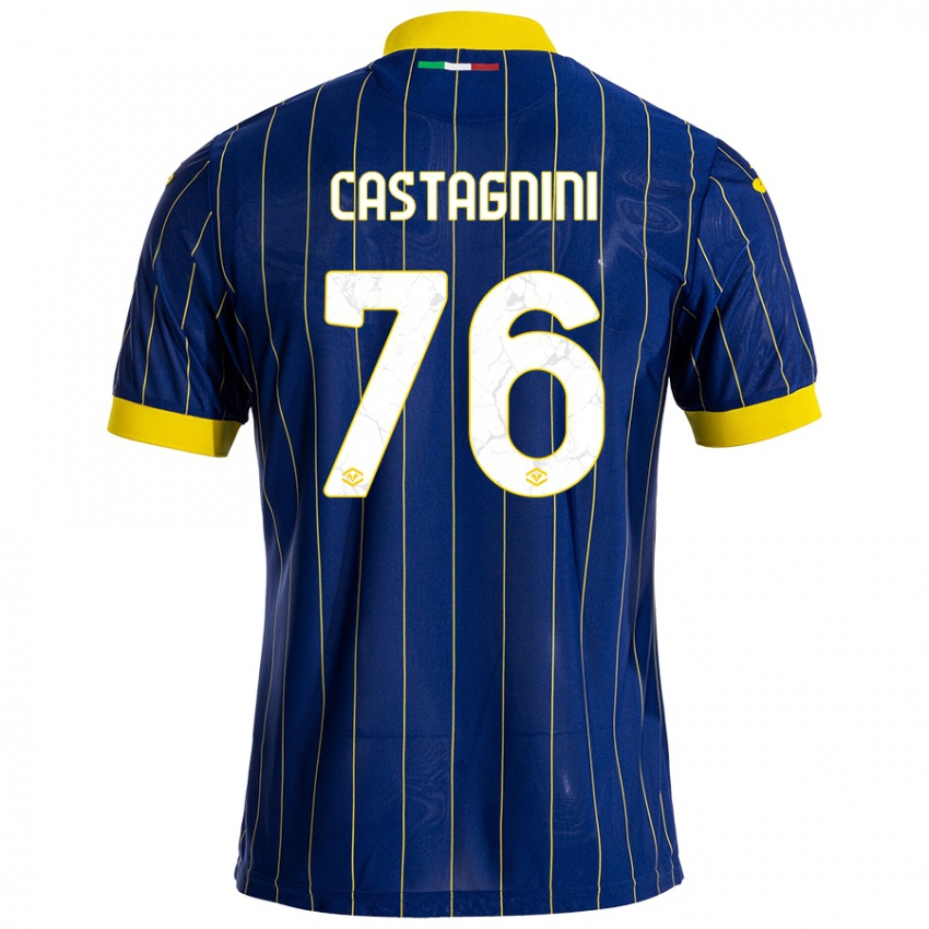 Niño Camiseta Mirko Castagnini #76 Azul Amarillo 1ª Equipación 2024/25 La Camisa Perú