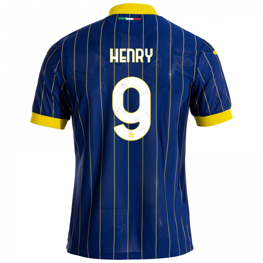 Niño Camiseta Thomas Henry #9 Azul Amarillo 1ª Equipación 2024/25 La Camisa Perú