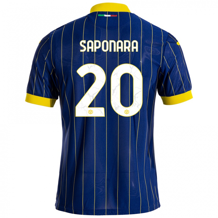 Niño Camiseta Riccardo Saponara #20 Azul Amarillo 1ª Equipación 2024/25 La Camisa Perú