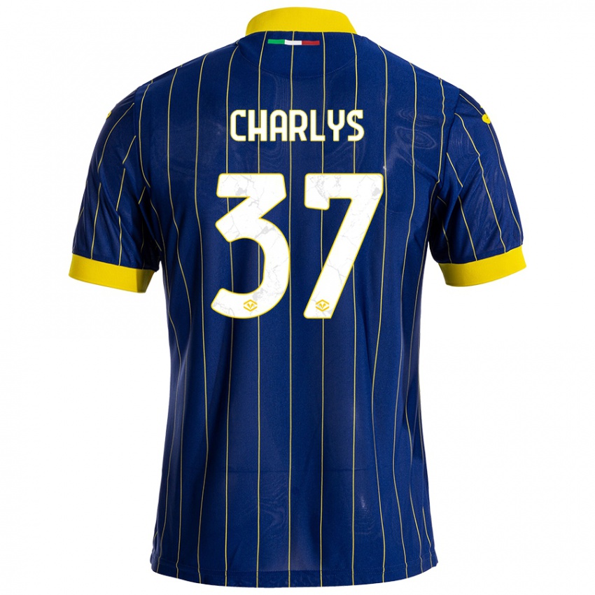 Niño Camiseta Charlys #37 Azul Amarillo 1ª Equipación 2024/25 La Camisa Perú