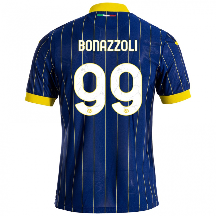 Niño Camiseta Federico Bonazzoli #99 Azul Amarillo 1ª Equipación 2024/25 La Camisa Perú