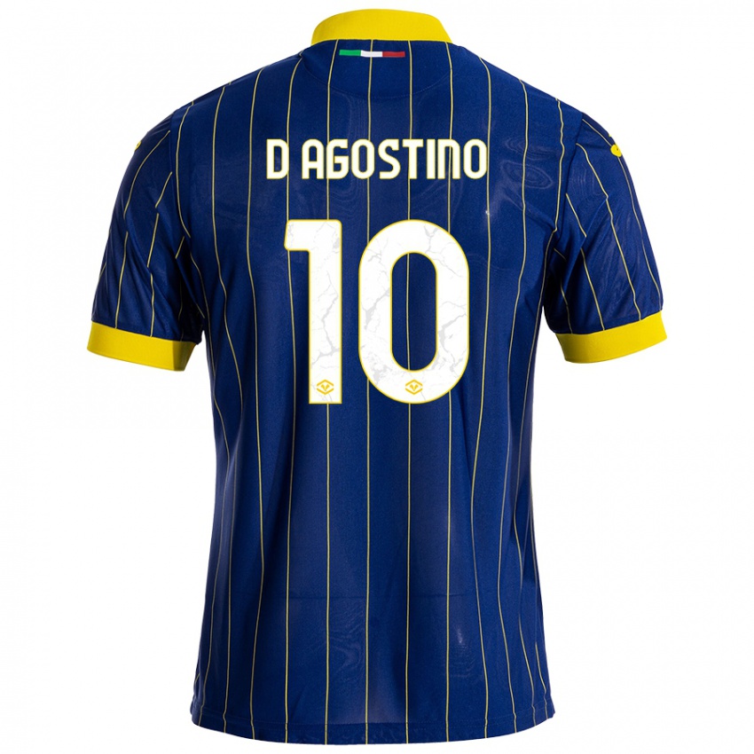 Niño Camiseta Samuele D'agostino #10 Azul Amarillo 1ª Equipación 2024/25 La Camisa Perú