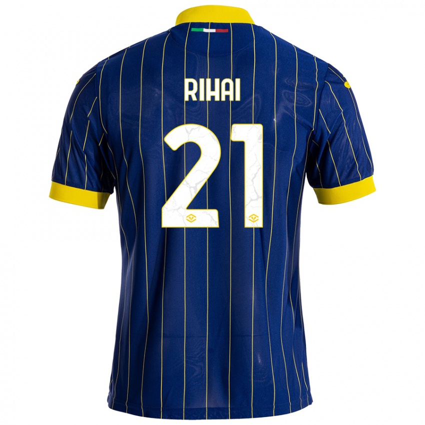 Niño Camiseta Aiman Rihai #21 Azul Amarillo 1ª Equipación 2024/25 La Camisa Perú