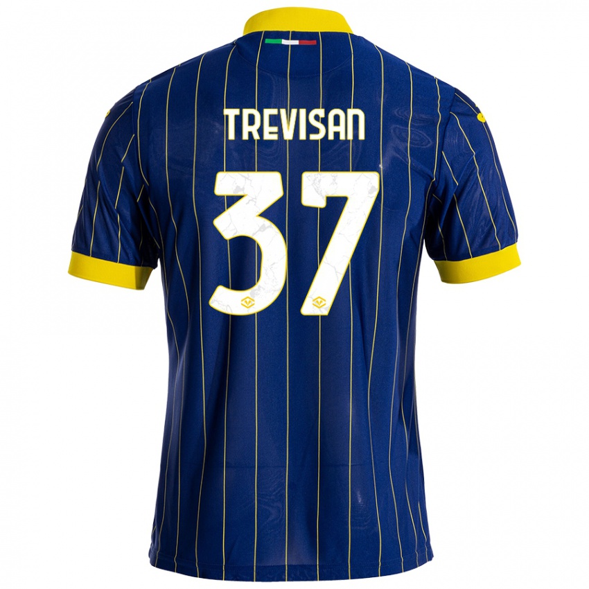 Niño Camiseta Michael Trevisan #37 Azul Amarillo 1ª Equipación 2024/25 La Camisa Perú