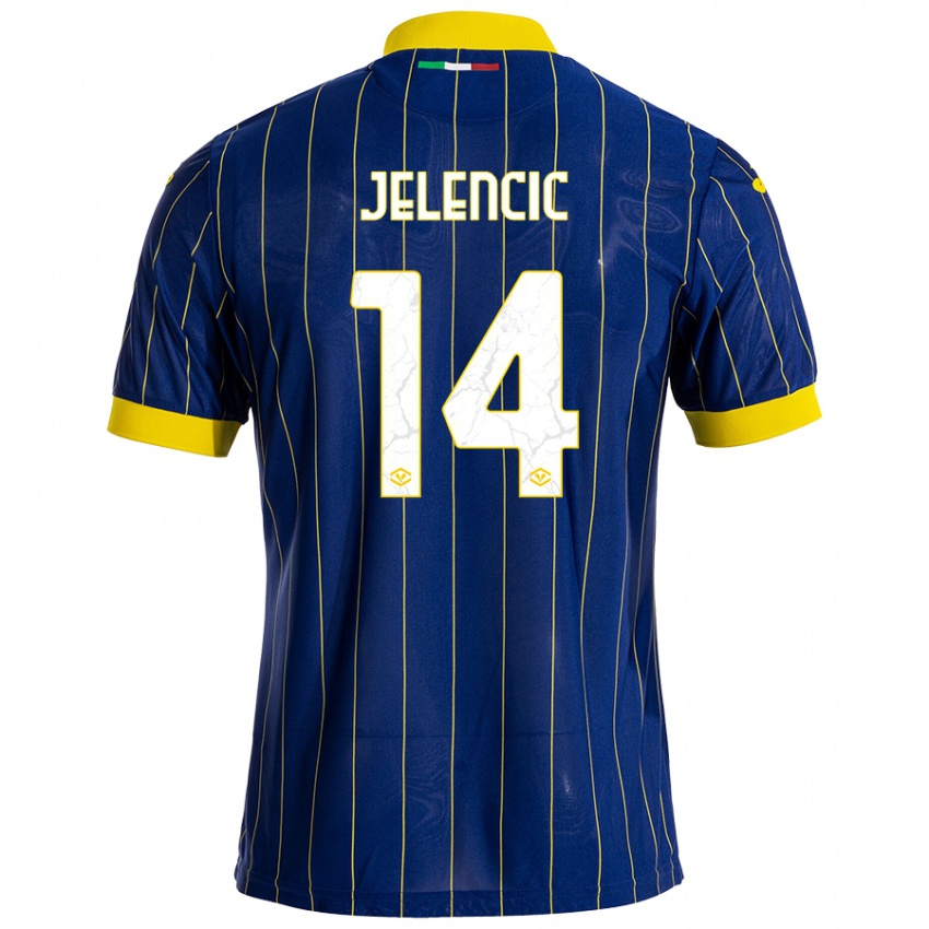 Niño Camiseta Ana Jelencic #14 Azul Amarillo 1ª Equipación 2024/25 La Camisa Perú