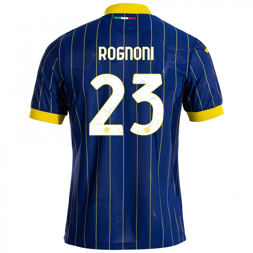 Niño Camiseta Alessia Rognoni #23 Azul Amarillo 1ª Equipación 2024/25 La Camisa Perú