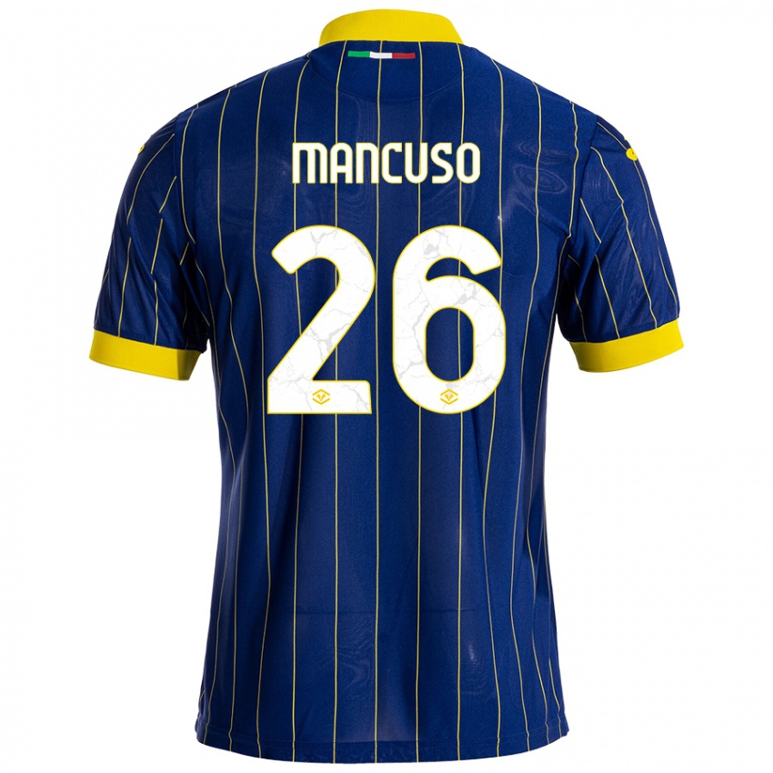 Niño Camiseta Giulia Mancuso #26 Azul Amarillo 1ª Equipación 2024/25 La Camisa Perú