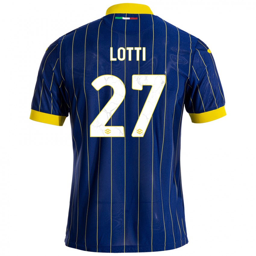 Niño Camiseta Irene Lotti #27 Azul Amarillo 1ª Equipación 2024/25 La Camisa Perú