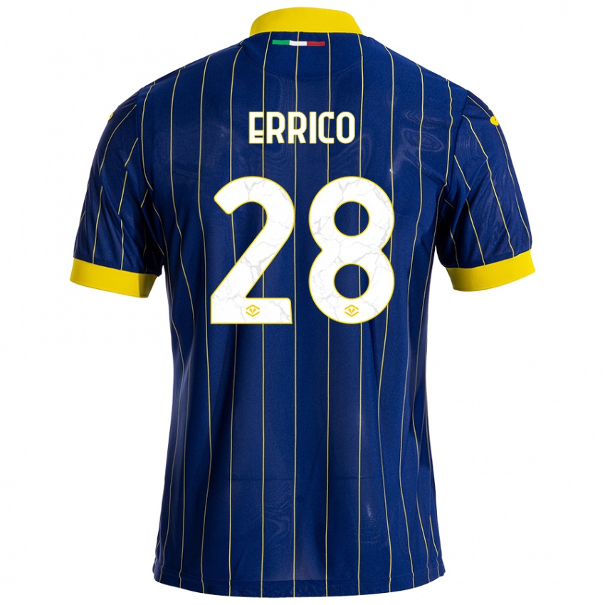 Niño Camiseta Emma Raffaella Errico #28 Azul Amarillo 1ª Equipación 2024/25 La Camisa Perú