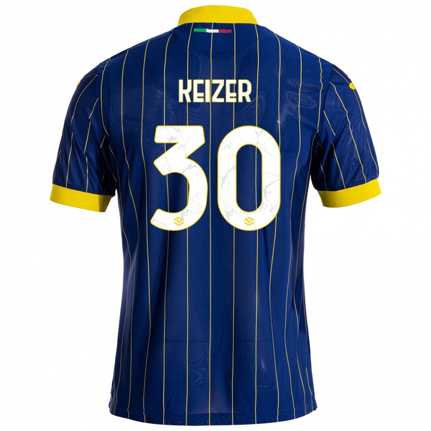 Niño Camiseta Fanny Keizer #30 Azul Amarillo 1ª Equipación 2024/25 La Camisa Perú