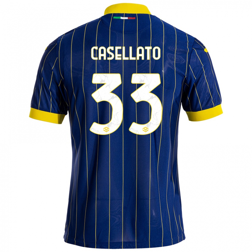 Niño Camiseta Elisa Casellato #33 Azul Amarillo 1ª Equipación 2024/25 La Camisa Perú