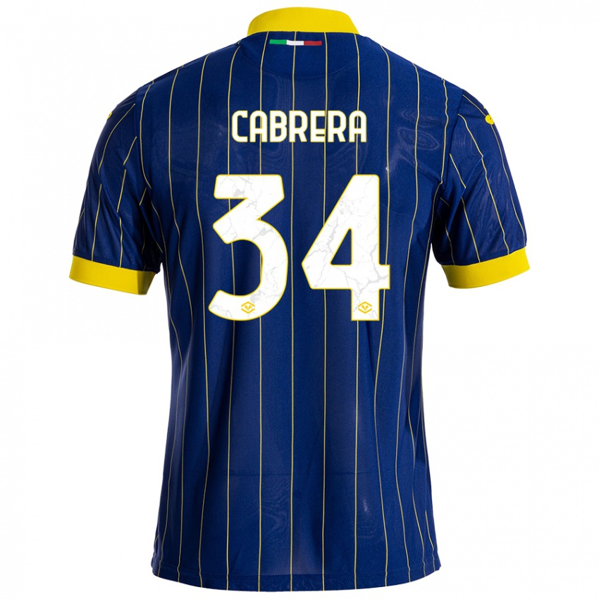 Niño Camiseta Ilena Cabrera #34 Azul Amarillo 1ª Equipación 2024/25 La Camisa Perú