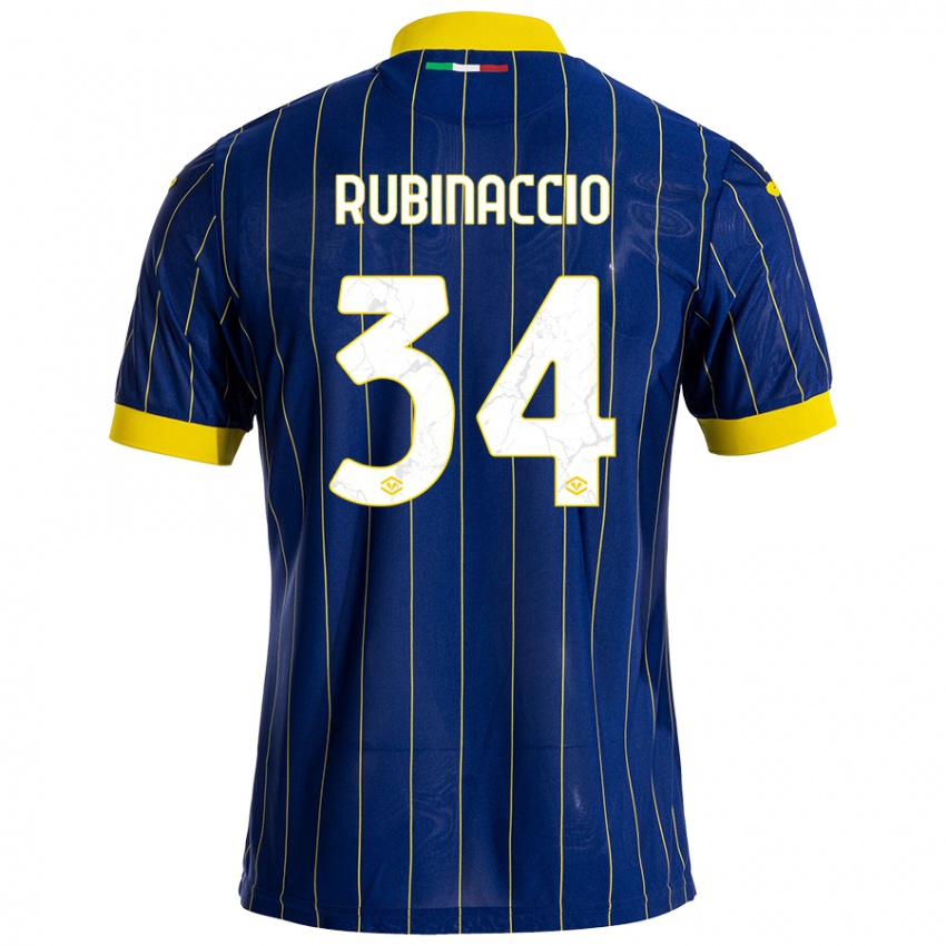 Niño Camiseta Nikol Rubinaccio #34 Azul Amarillo 1ª Equipación 2024/25 La Camisa Perú