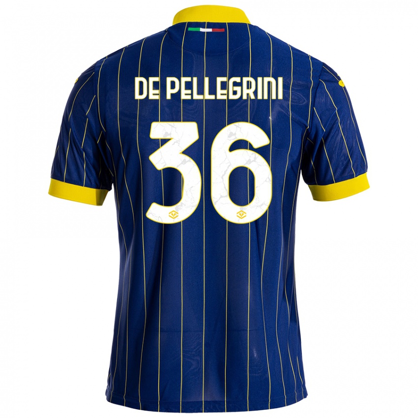 Niño Camiseta Erika De Pellegrini #36 Azul Amarillo 1ª Equipación 2024/25 La Camisa Perú