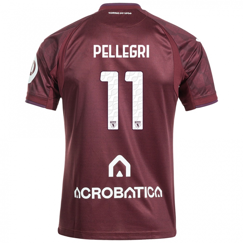 Niño Camiseta Pietro Pellegri #11 Granate Blanco 1ª Equipación 2024/25 La Camisa Perú