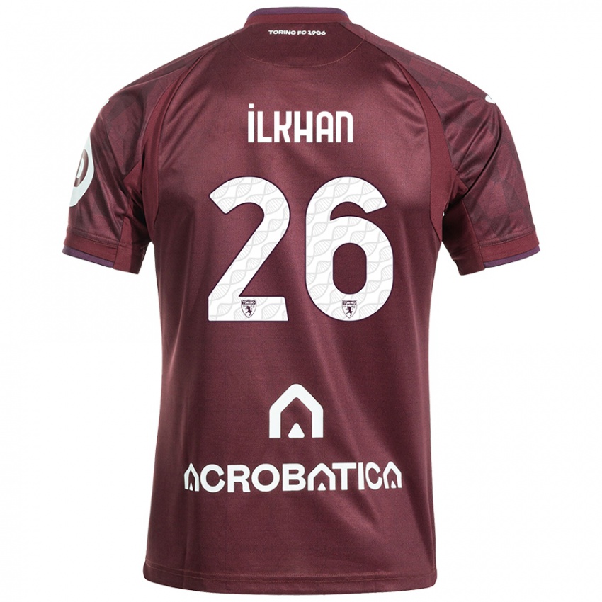 Niño Camiseta Emirhan İlkhan #26 Granate Blanco 1ª Equipación 2024/25 La Camisa Perú