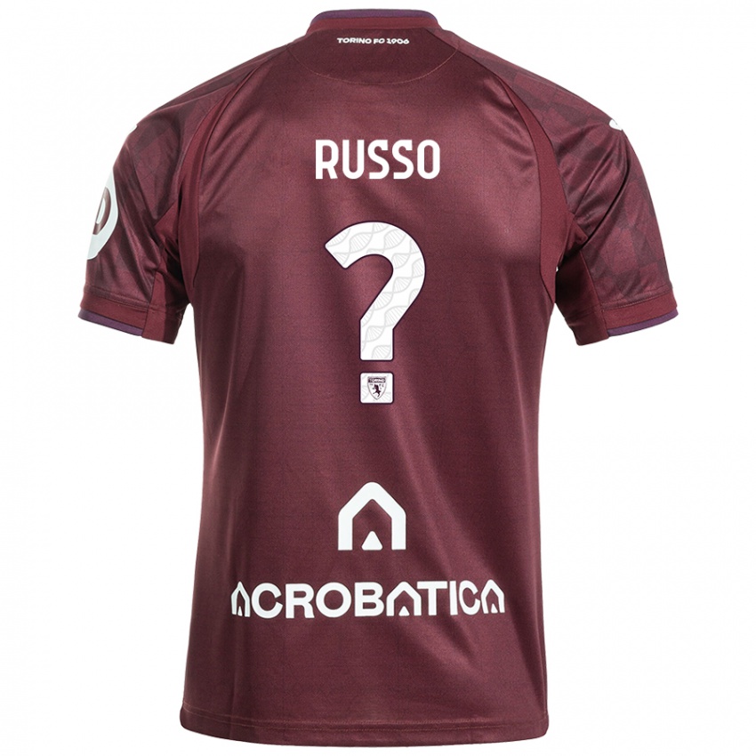 Niño Camiseta Lorenzo Russo #0 Granate Blanco 1ª Equipación 2024/25 La Camisa Perú