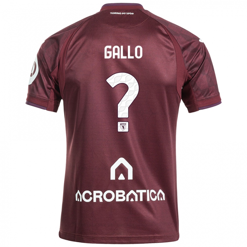 Niño Camiseta Tommaso Gallo #0 Granate Blanco 1ª Equipación 2024/25 La Camisa Perú