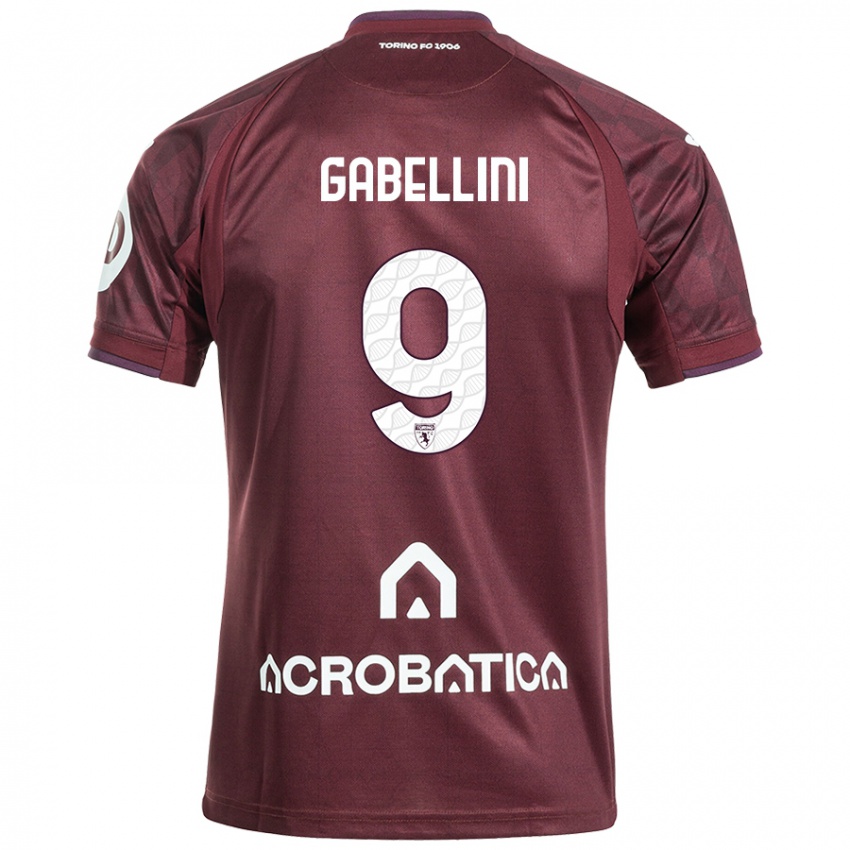 Niño Camiseta Tommaso Gabellini #9 Granate Blanco 1ª Equipación 2024/25 La Camisa Perú