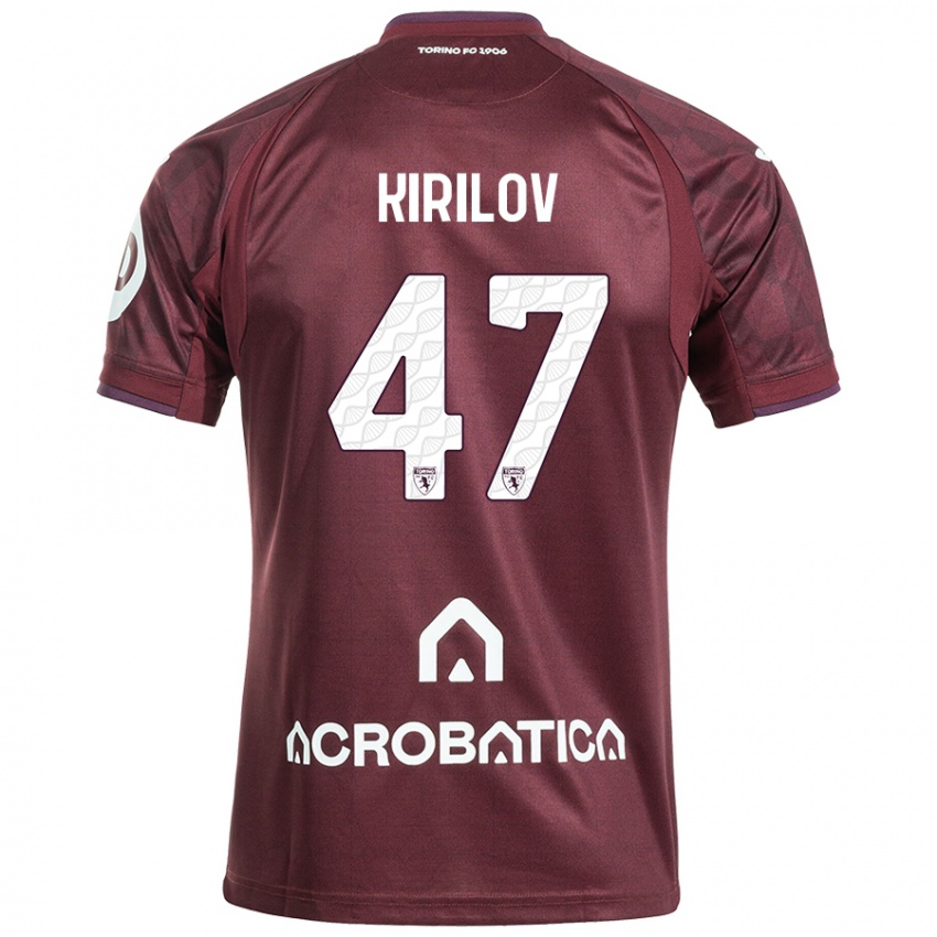 Niño Camiseta Martin Kirilov #47 Granate Blanco 1ª Equipación 2024/25 La Camisa Perú