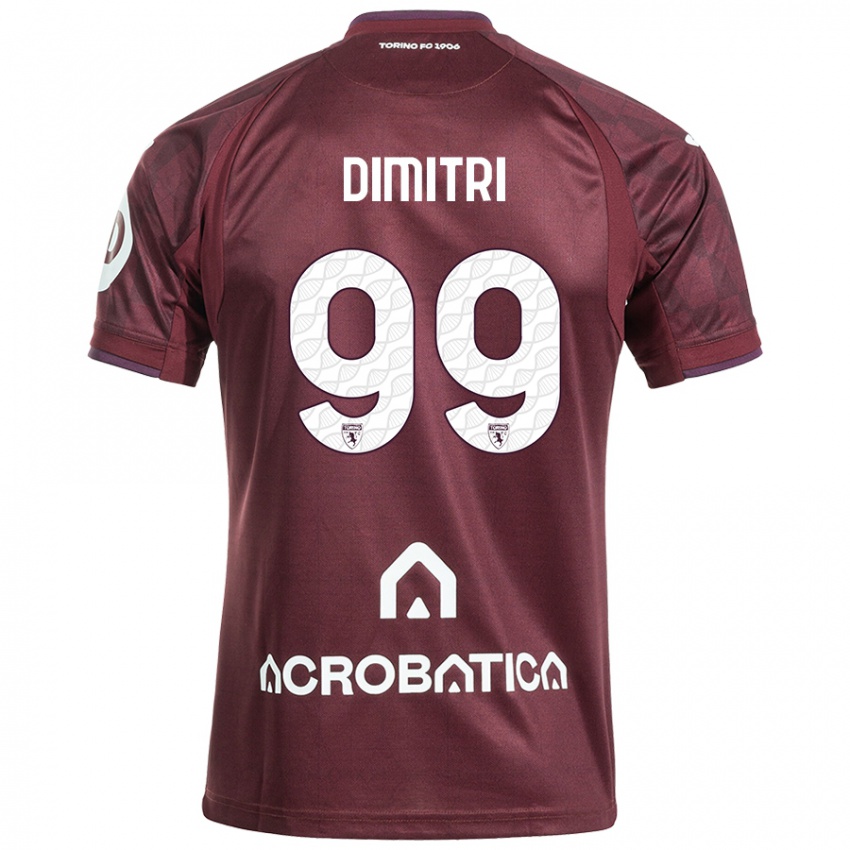 Niño Camiseta Matteo Dimitri #99 Granate Blanco 1ª Equipación 2024/25 La Camisa Perú