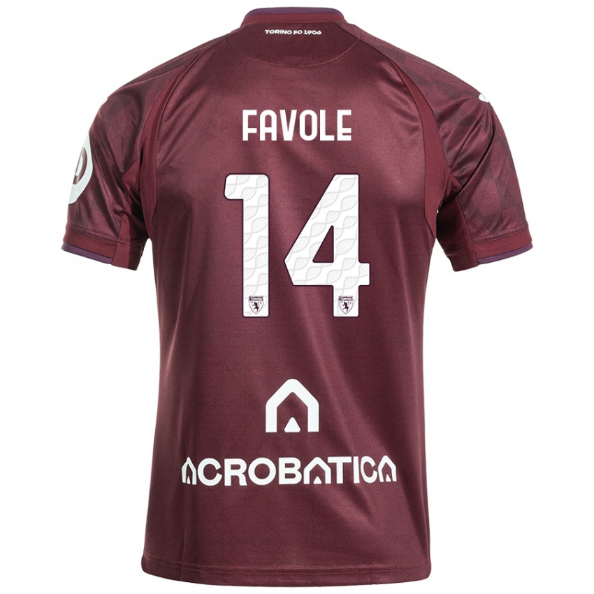 Niño Camiseta Annalisa Favole #14 Granate Blanco 1ª Equipación 2024/25 La Camisa Perú