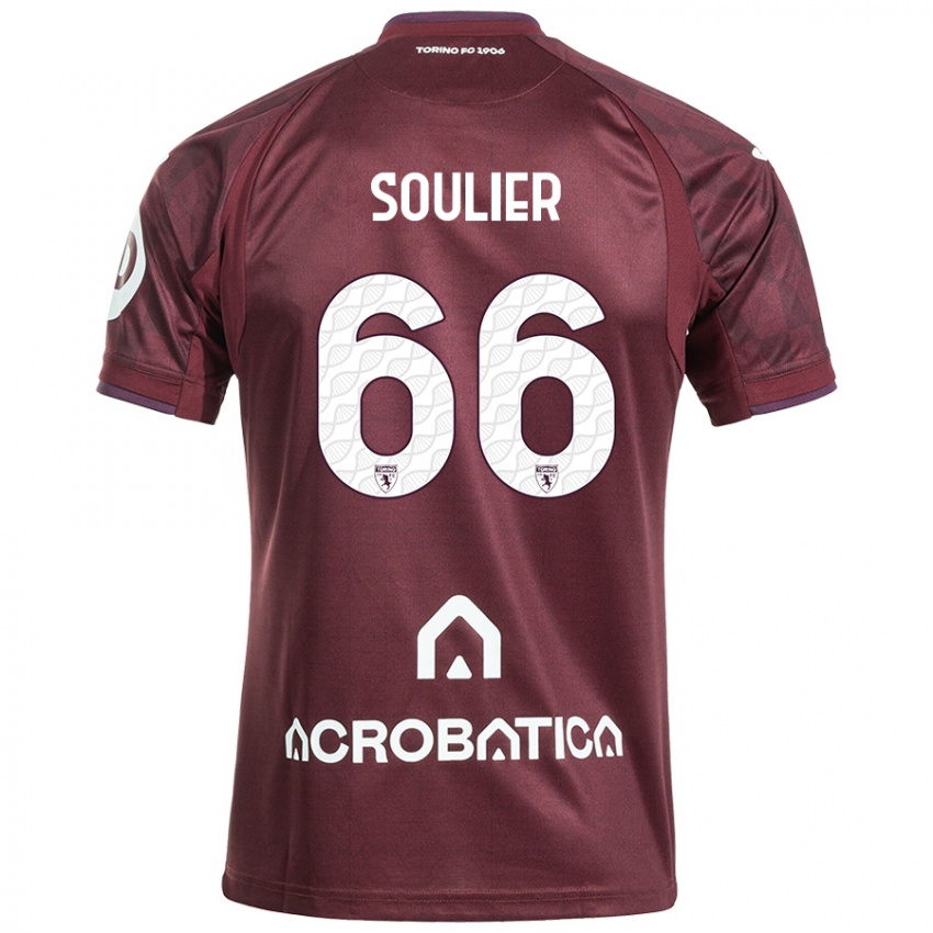 Niño Camiseta Evan Soulier #66 Granate Blanco 1ª Equipación 2024/25 La Camisa Perú