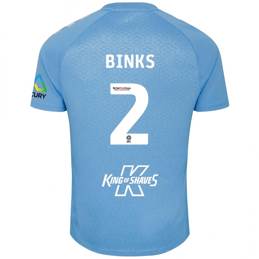 Niño Camiseta Luis Binks #2 Azul Blanco 1ª Equipación 2024/25 La Camisa Perú