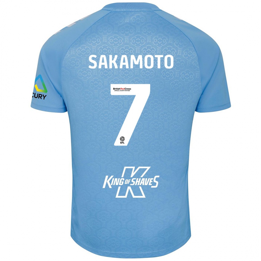 Niño Camiseta Tatsuhiro Sakamoto #7 Azul Blanco 1ª Equipación 2024/25 La Camisa Perú