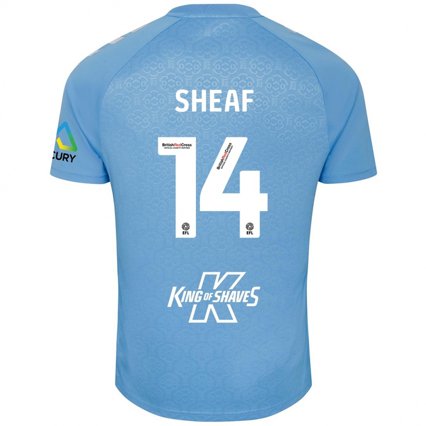 Niño Camiseta Ben Sheaf #14 Azul Blanco 1ª Equipación 2024/25 La Camisa Perú