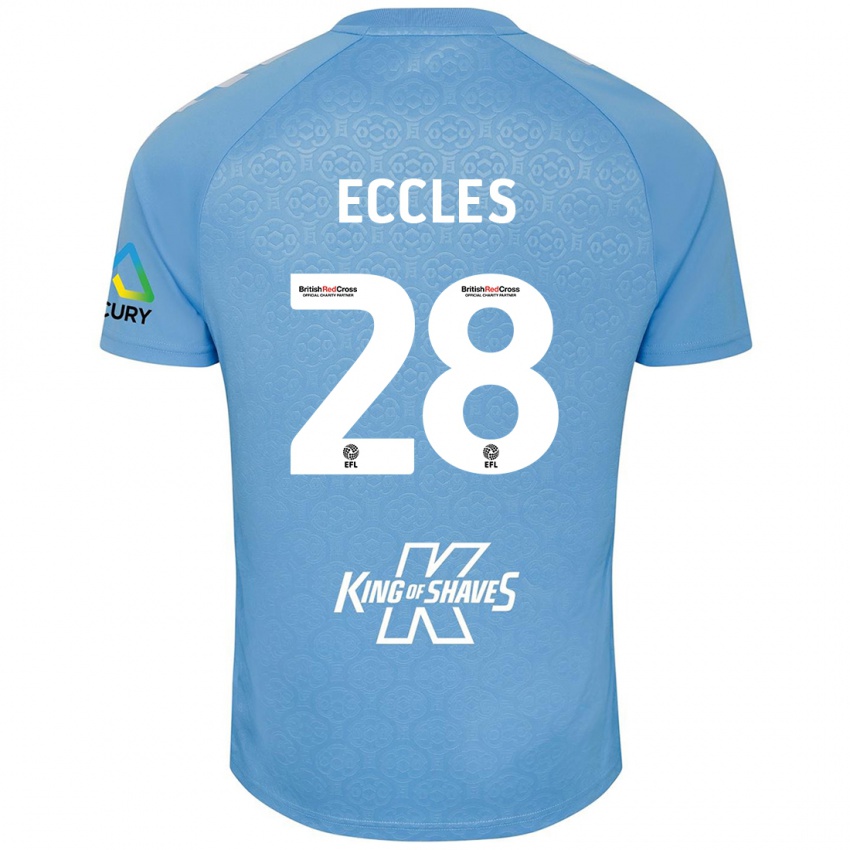 Niño Camiseta Josh Eccles #28 Azul Blanco 1ª Equipación 2024/25 La Camisa Perú