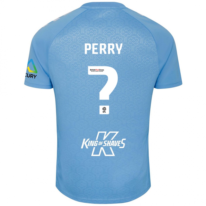 Niño Camiseta Callum Perry #0 Azul Blanco 1ª Equipación 2024/25 La Camisa Perú