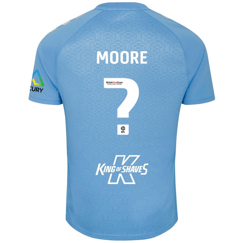 Niño Camiseta Isaac Moore #0 Azul Blanco 1ª Equipación 2024/25 La Camisa Perú