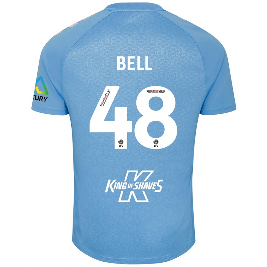 Niño Camiseta Luke Bell #48 Azul Blanco 1ª Equipación 2024/25 La Camisa Perú