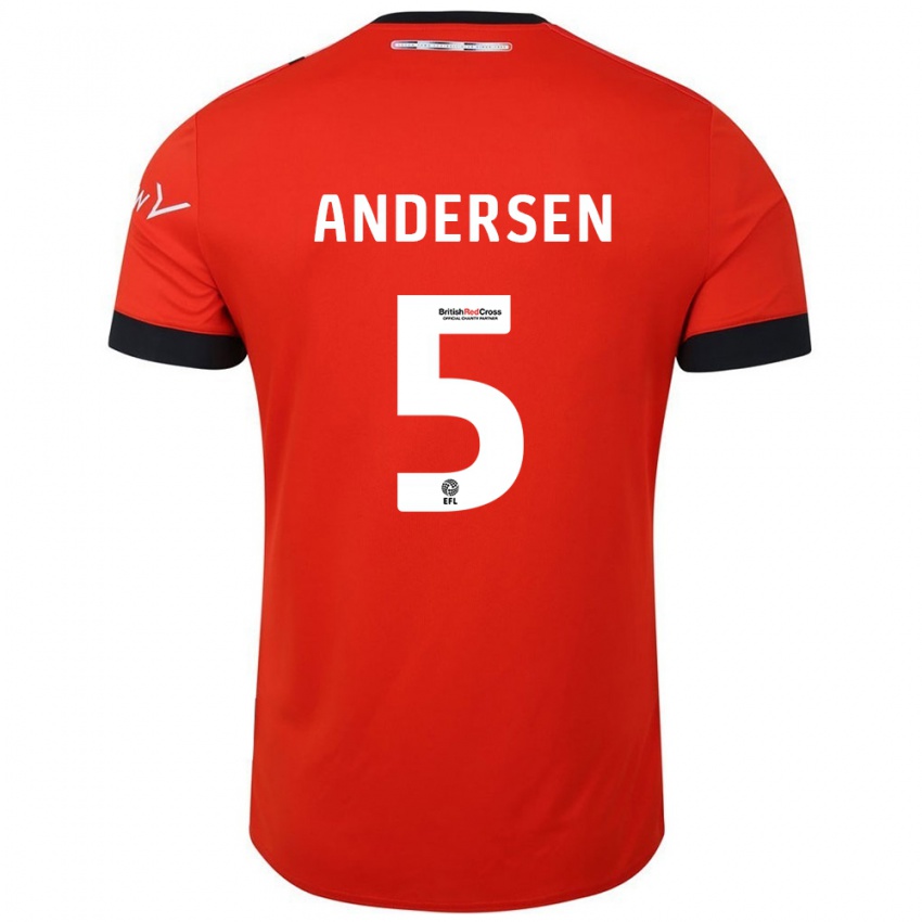 Niño Camiseta Mads Andersen #5 Naranja Negro 1ª Equipación 2024/25 La Camisa Perú