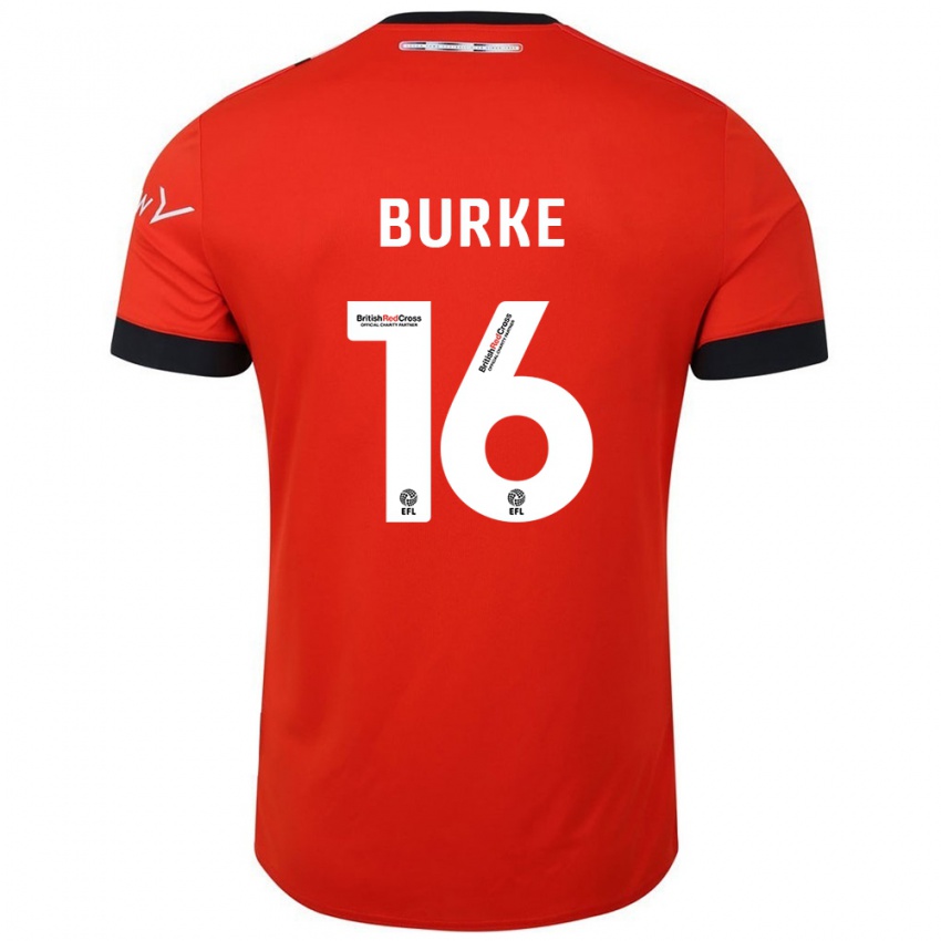 Niño Camiseta Reece Burke #16 Naranja Negro 1ª Equipación 2024/25 La Camisa Perú