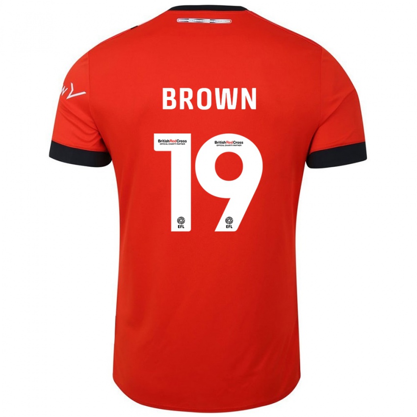 Niño Camiseta Jacob Brown #19 Naranja Negro 1ª Equipación 2024/25 La Camisa Perú