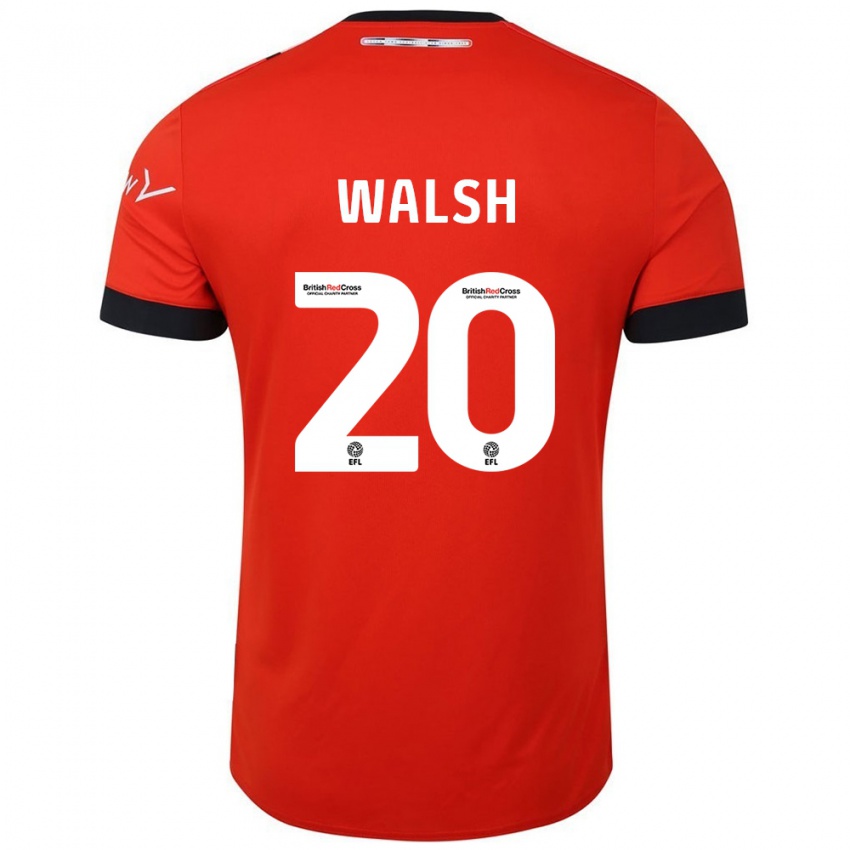 Niño Camiseta Liam Walsh #20 Naranja Negro 1ª Equipación 2024/25 La Camisa Perú