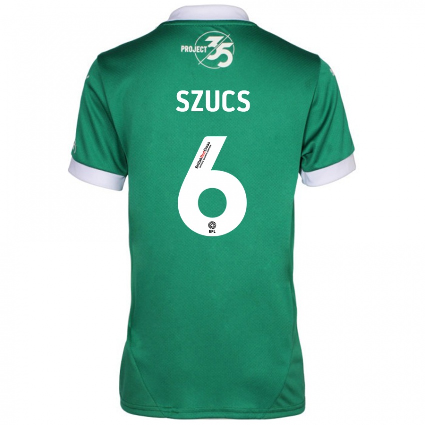 Niño Camiseta Kornél Szűcs #6 Verde Blanco 1ª Equipación 2024/25 La Camisa Perú