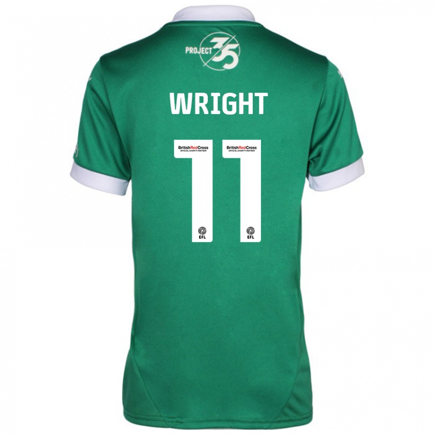 Niño Camiseta Callum Wright #11 Verde Blanco 1ª Equipación 2024/25 La Camisa Perú