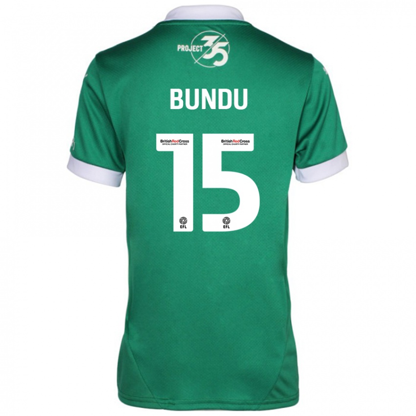 Niño Camiseta Mustapha Bundu #15 Verde Blanco 1ª Equipación 2024/25 La Camisa Perú