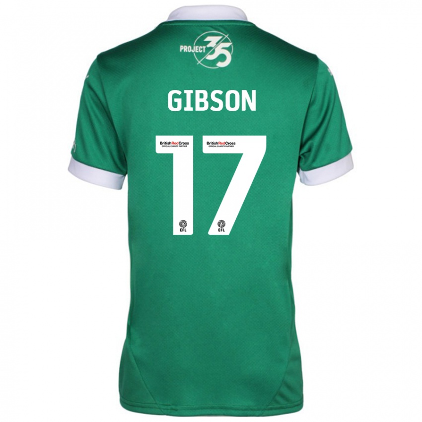 Niño Camiseta Lewis Gibson #17 Verde Blanco 1ª Equipación 2024/25 La Camisa Perú