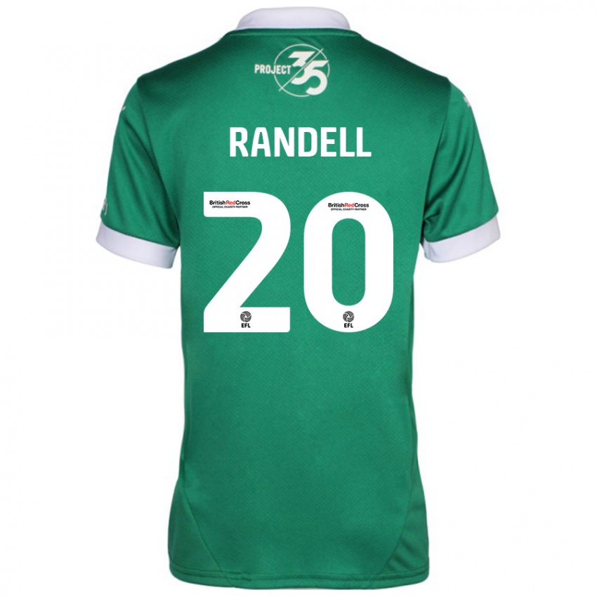 Niño Camiseta Adam Randell #20 Verde Blanco 1ª Equipación 2024/25 La Camisa Perú