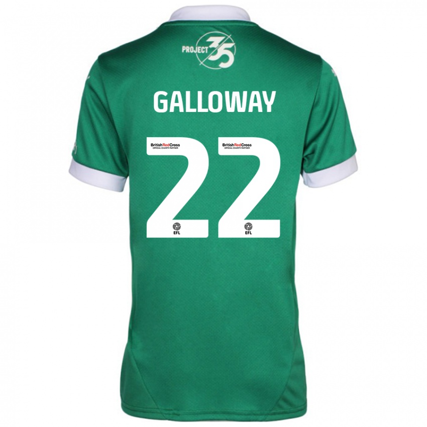 Niño Camiseta Brendan Galloway #22 Verde Blanco 1ª Equipación 2024/25 La Camisa Perú