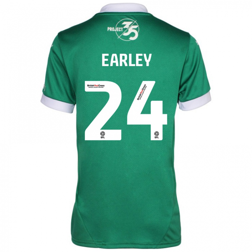 Niño Camiseta Saxon Earley #24 Verde Blanco 1ª Equipación 2024/25 La Camisa Perú