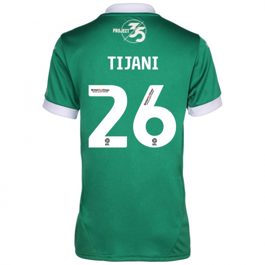 Niño Camiseta Muhamed Tijani #26 Verde Blanco 1ª Equipación 2024/25 La Camisa Perú