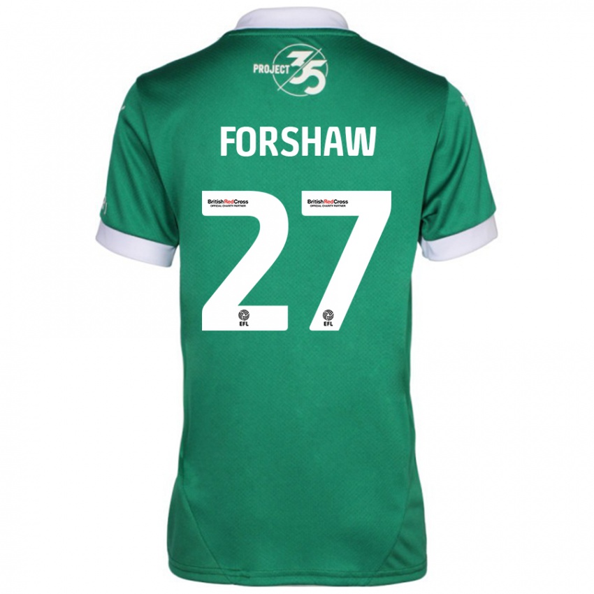 Niño Camiseta Adam Forshaw #27 Verde Blanco 1ª Equipación 2024/25 La Camisa Perú